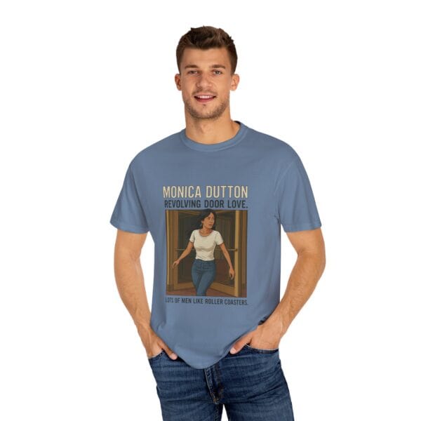 Monica Dutton Love Is a Revolving Door T-shirt - Unisex - Image 40
