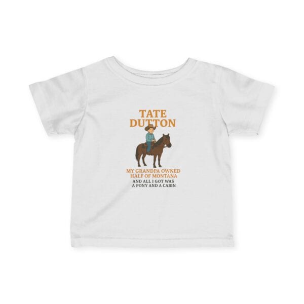Tate Dutton – Pony and a Cabin Kids Tee, Toddler Tee, Unique Baby Shower Present